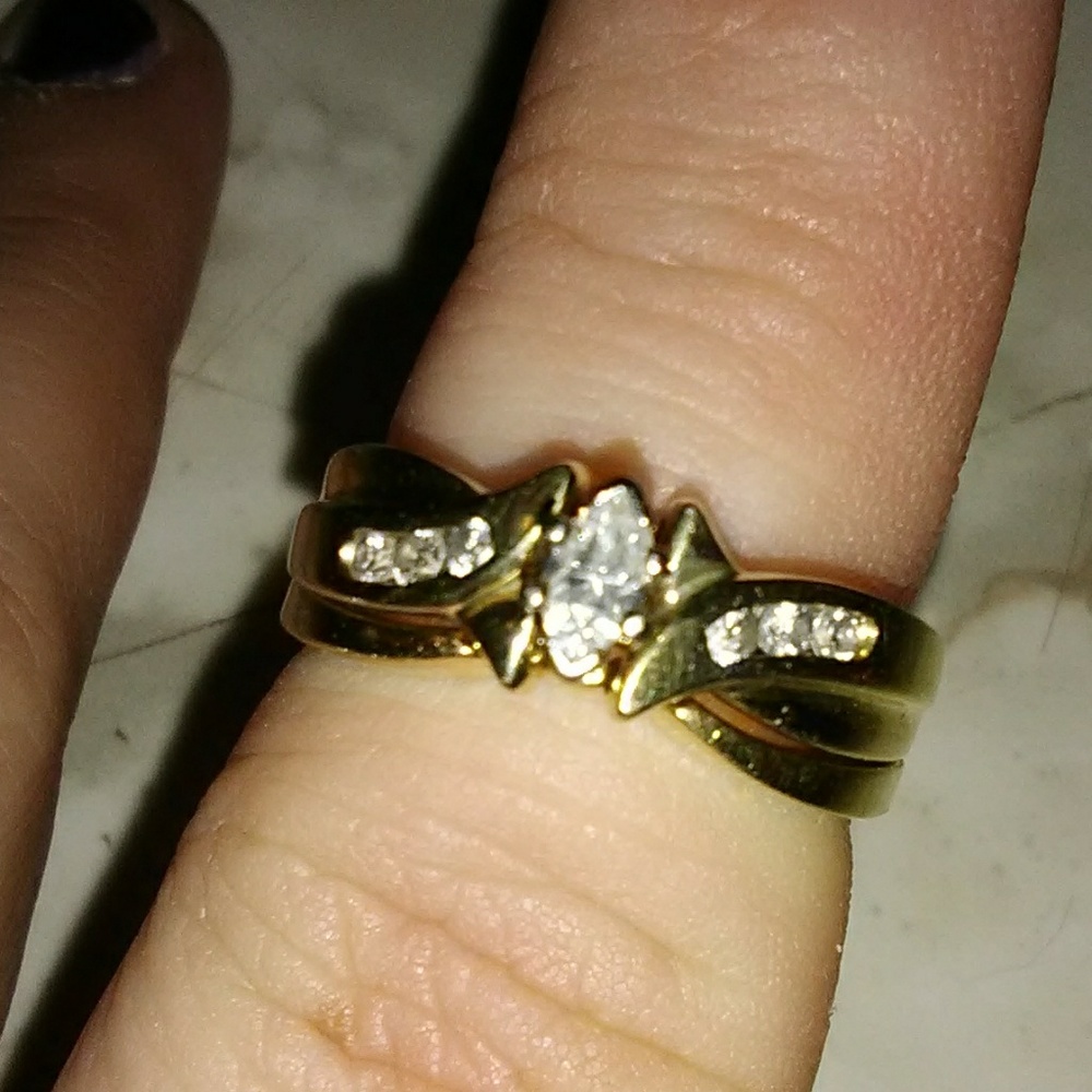 Diamond and gold wedding set - Picture 2 of 13
